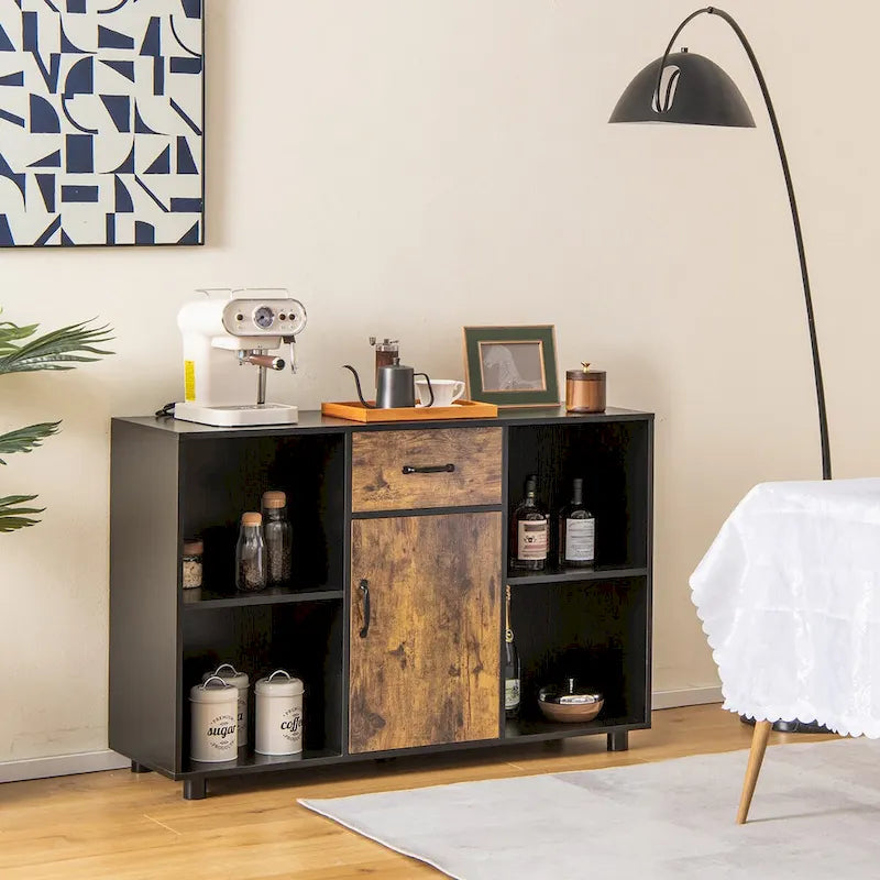 Farmhouse Buffet Sideboard Coffee Bar Cabinet Console Rustic Style