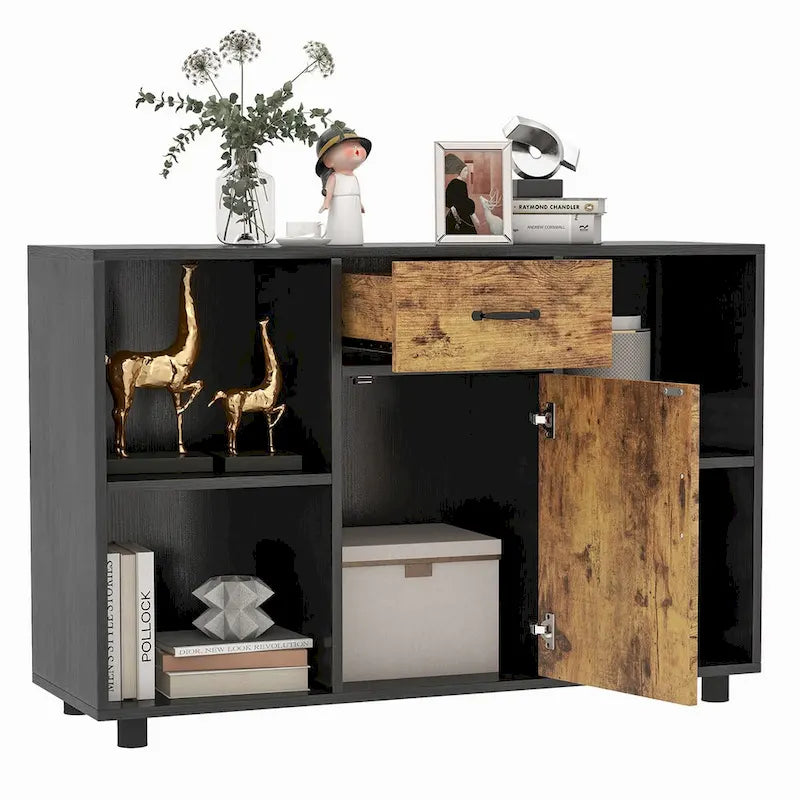 Farmhouse Buffet Sideboard Coffee Bar Cabinet Console Rustic Style