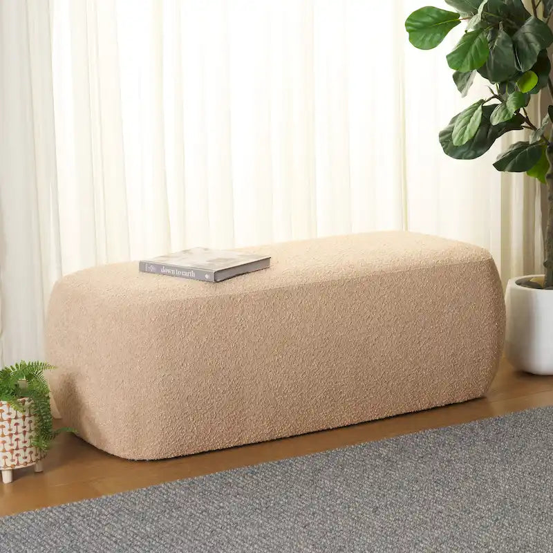 Rectangular Ottoman Plush Velvet Modern Minimalist Accent Bench