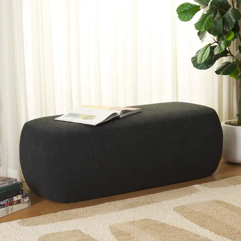 Rectangular Ottoman Plush Velvet Modern Minimalist Accent Bench