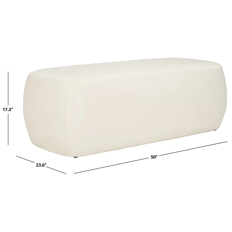 Rectangular Ottoman Plush Velvet Modern Minimalist Accent Bench