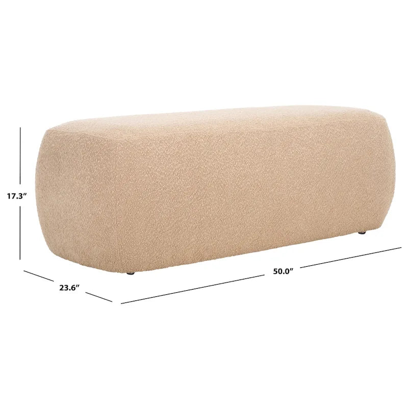 Rectangular Ottoman Plush Velvet Modern Minimalist Accent Bench