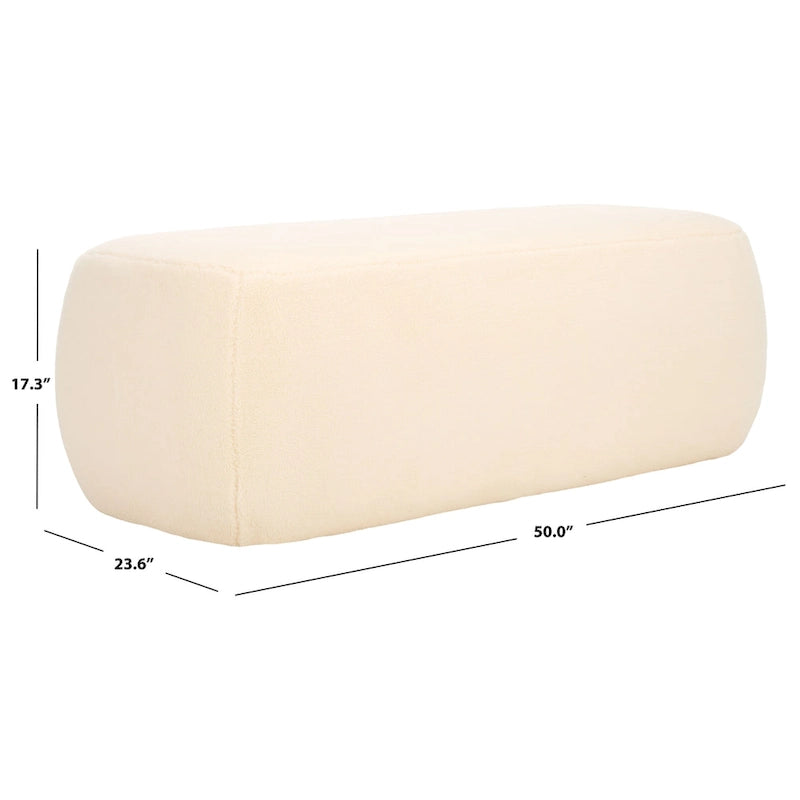 Rectangular Ottoman Plush Velvet Modern Minimalist Accent Bench