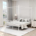 Metal Canopy Bed Frame with European Style Easy Assembly