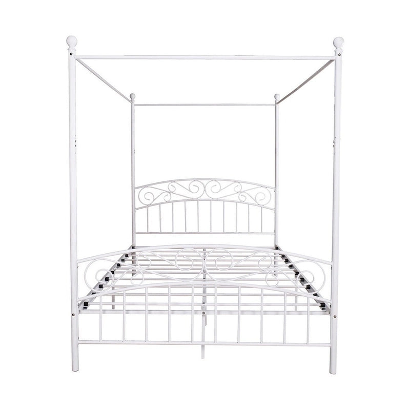 Metal Canopy Bed Frame with European Style Easy Assembly