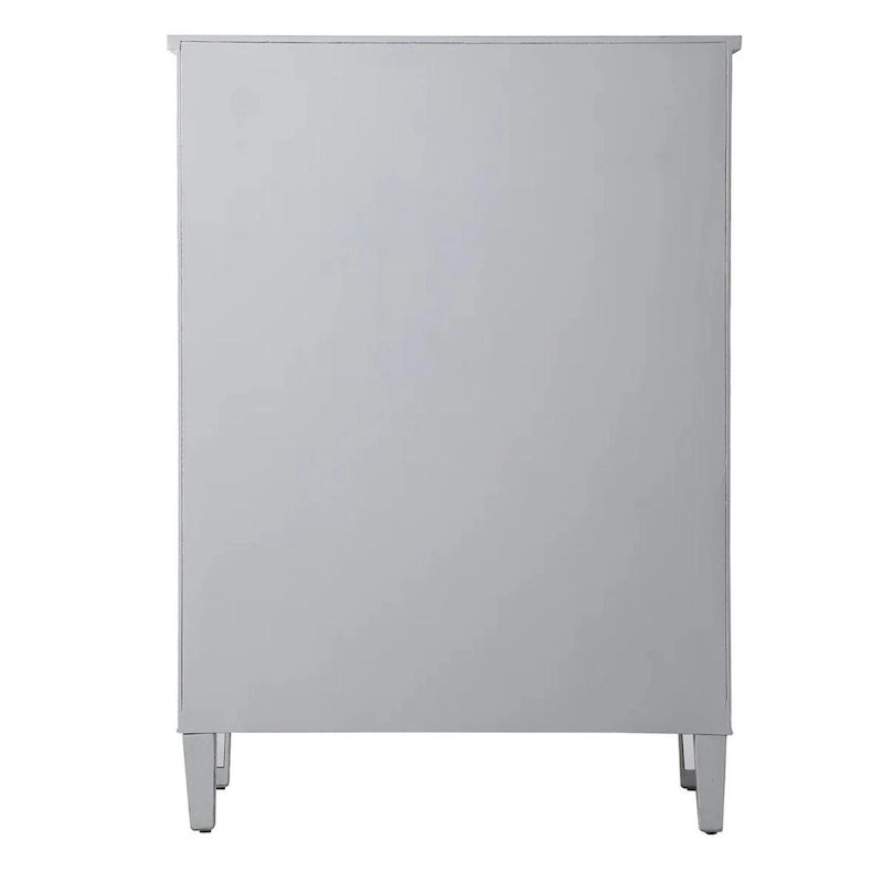 5-Drawer Mirrored Dresser Chest with Crystal Knobs Antique Glam Style