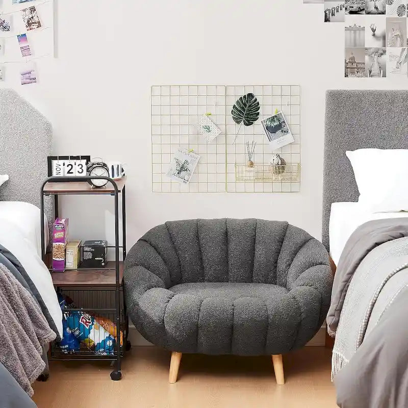 Mini canapé compact Pumpkin Boucle, causeuse pour petits espaces, style moderne