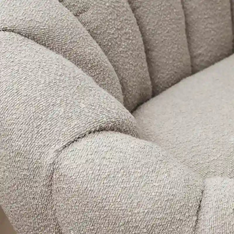 Pumpkin Boucle Mini Sofa Compact Loveseat for Small Spaces Modern Style
