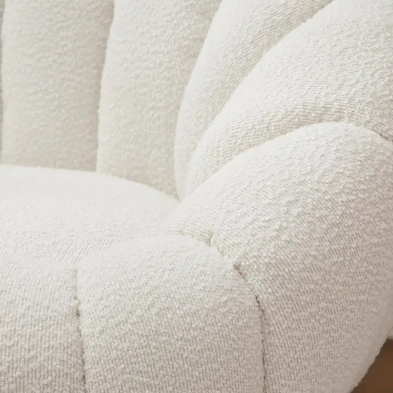 Pumpkin Boucle Mini Sofa Compact Loveseat for Small Spaces Modern Style