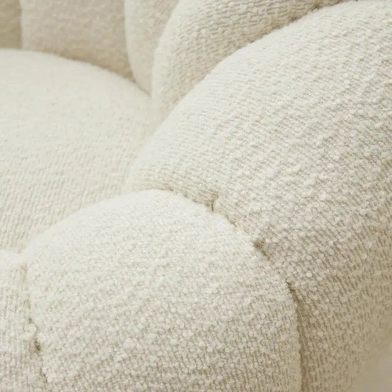 Pumpkin Boucle Mini Sofa Compact Loveseat for Small Spaces Modern Style
