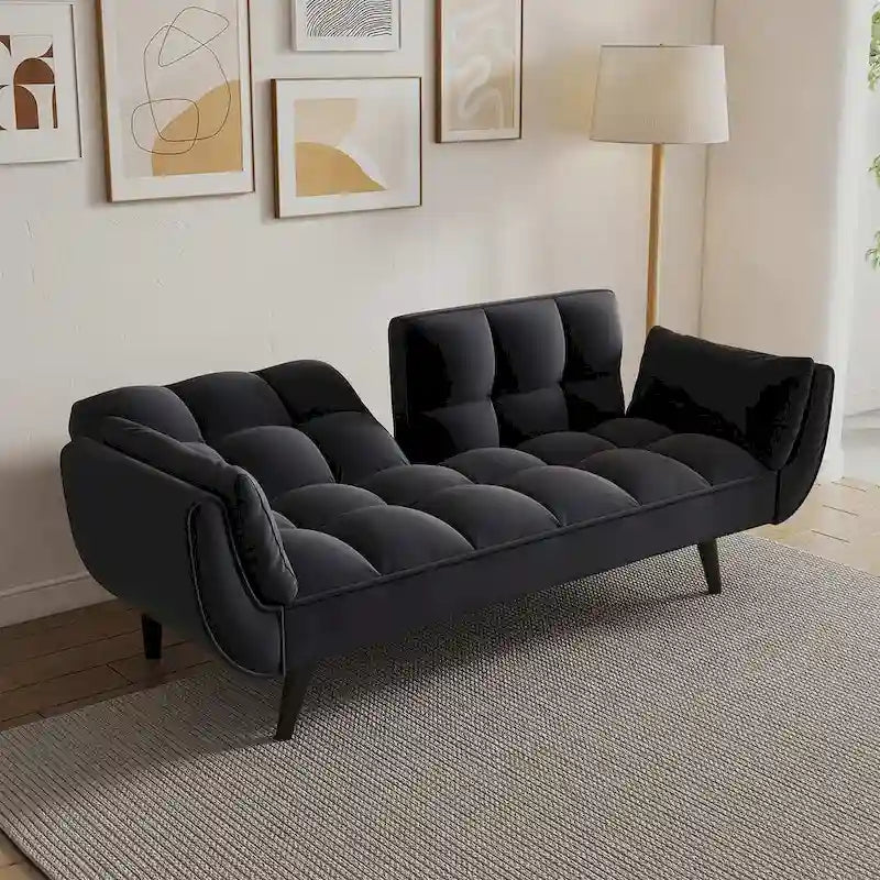 57 Futon Sofa Bed, Convertible Folding Futon Couch Recliner Lounge For Living Room