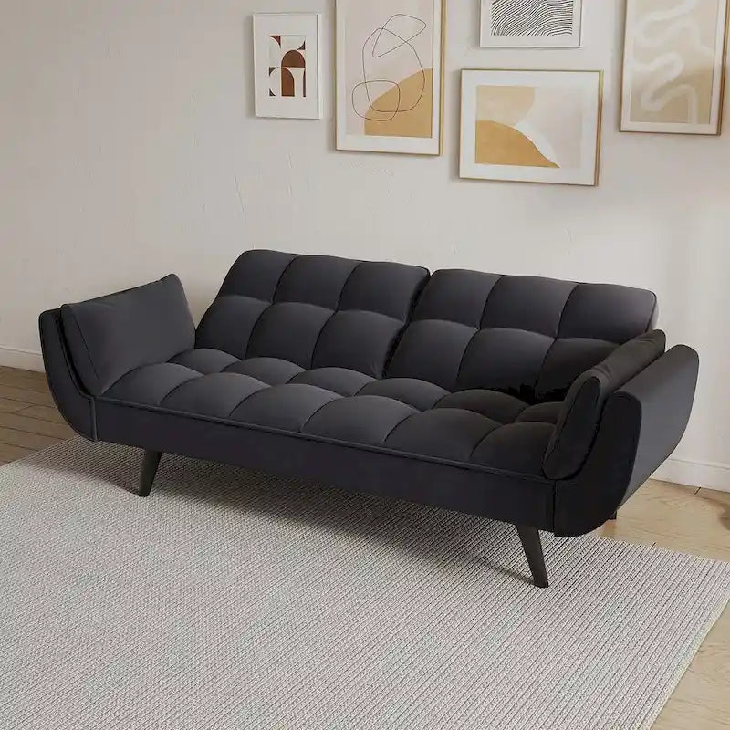 57 Futon Sofa Bed, Convertible Folding Futon Couch Recliner Lounge For Living Room