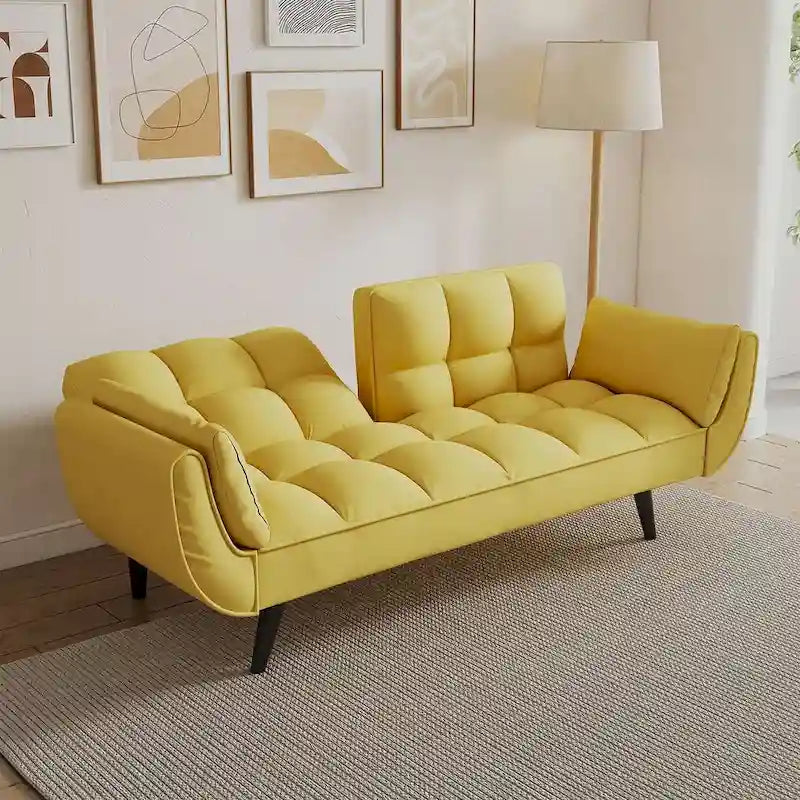 57 Futon Sofa Bed, Convertible Folding Futon Couch Recliner Lounge For Living Room
