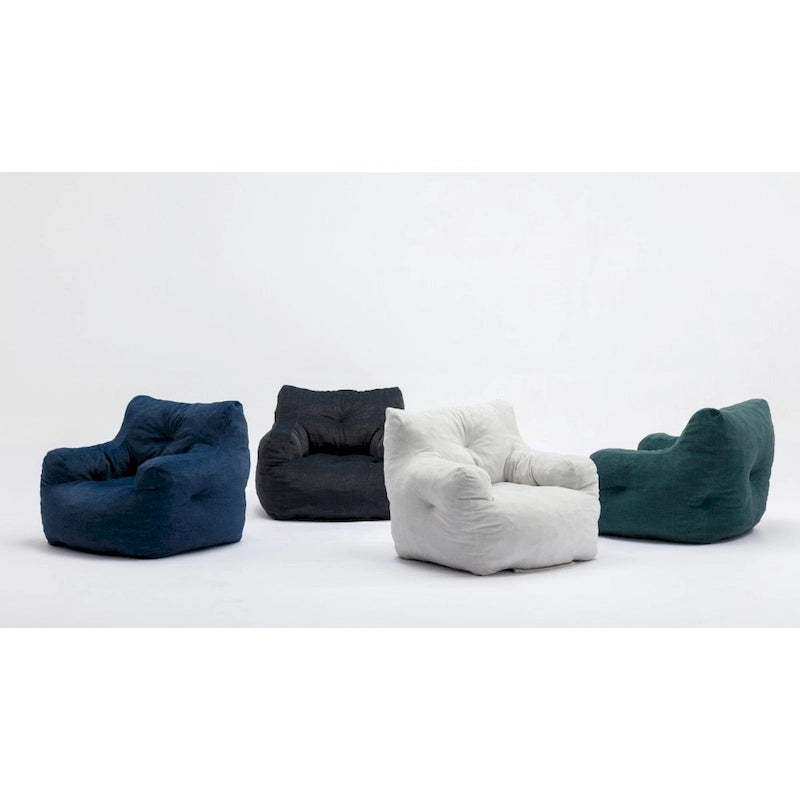 Soft Cotton Linen Fabric Bean Bag Chair Filled with Memory Foam