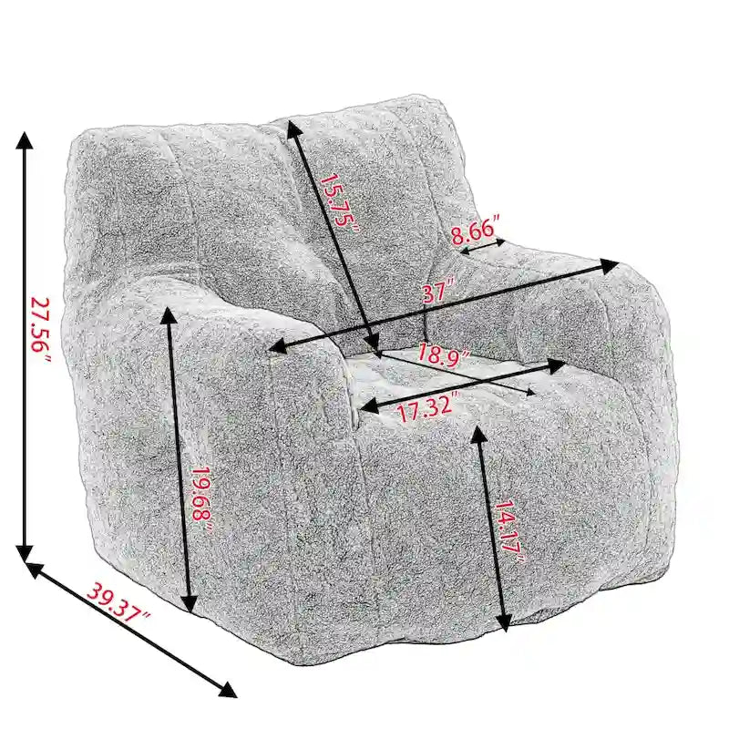 Soft Cotton Linen Fabric Bean Bag Chair Filled with Memory Foam