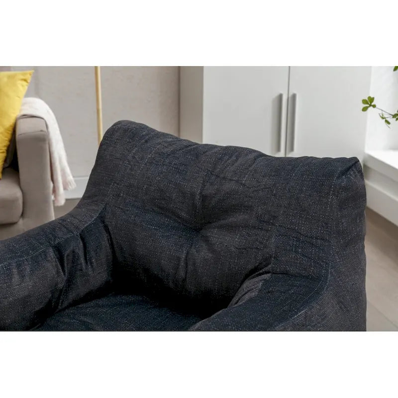 Soft Cotton Linen Fabric Bean Bag Chair Filled with Memory Foam