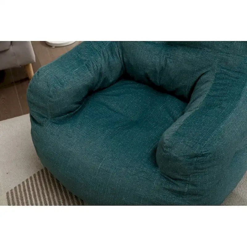 Soft Cotton Linen Fabric Bean Bag Chair Filled with Memory Foam