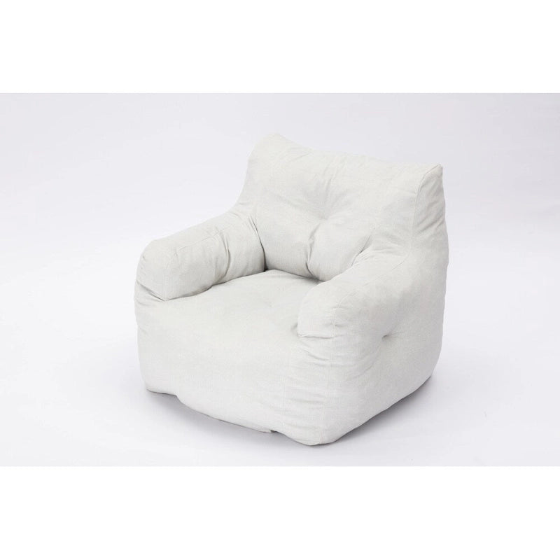 Soft Cotton Linen Fabric Bean Bag Chair Filled with Memory Foam