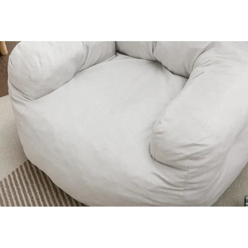 Soft Cotton Linen Fabric Bean Bag Chair Filled with Memory Foam