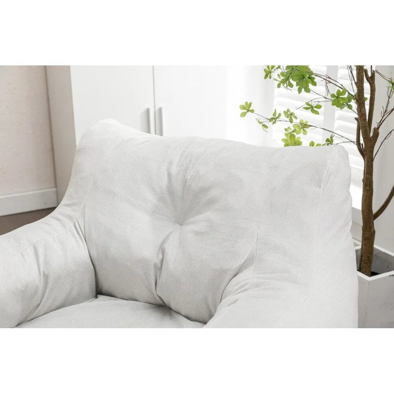 Soft Cotton Linen Fabric Bean Bag Chair Filled with Memory Foam