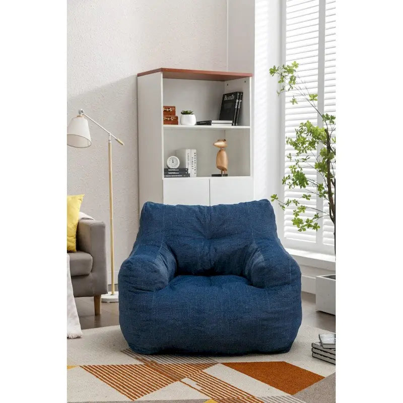 Soft Cotton Linen Fabric Bean Bag Chair Filled with Memory Foam