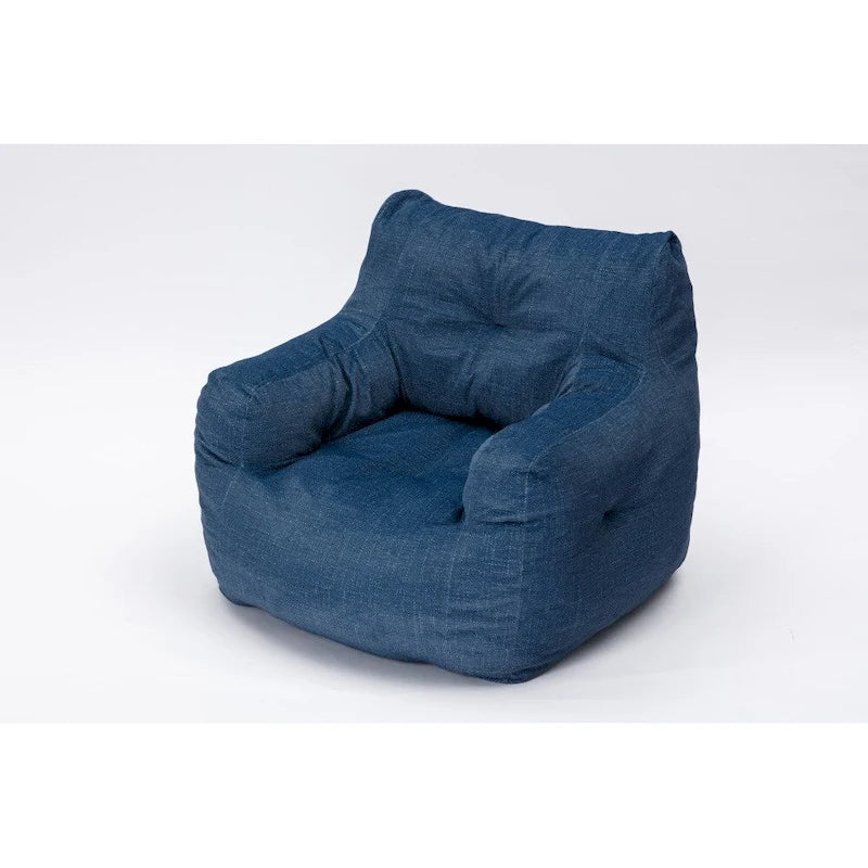 Soft Cotton Linen Fabric Bean Bag Chair Filled with Memory Foam