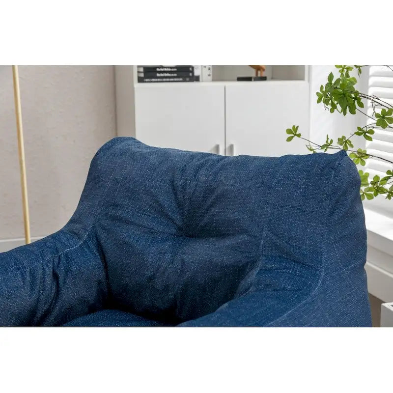 Soft Cotton Linen Fabric Bean Bag Chair Filled with Memory Foam