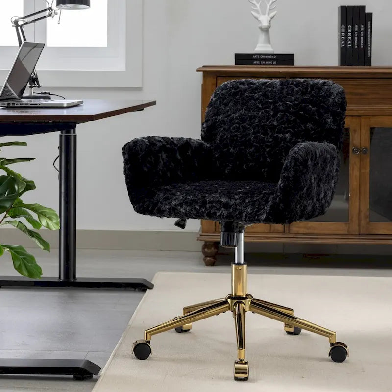 Adjustable Swivel Office Chair with Reclining Back and Padded Seat