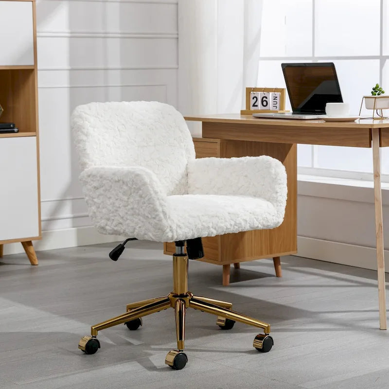 Adjustable Swivel Office Chair with Reclining Back and Padded Seat