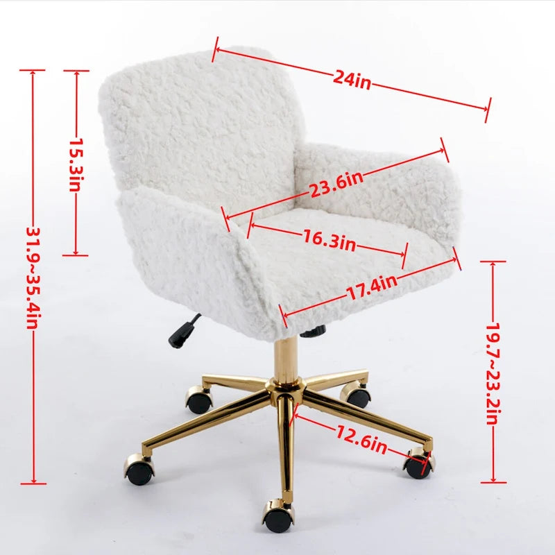 Adjustable Swivel Office Chair with Reclining Back and Padded Seat