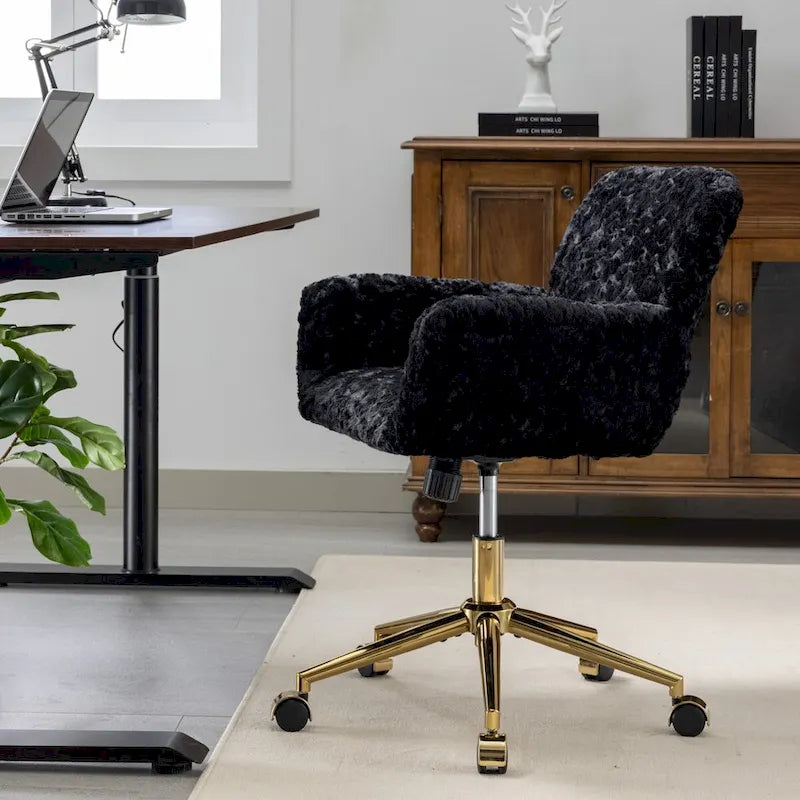 Adjustable Swivel Office Chair with Reclining Back and Padded Seat