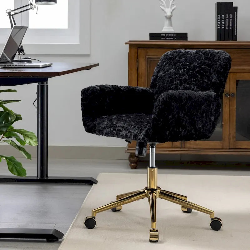 Adjustable Swivel Office Chair with Reclining Back and Padded Seat