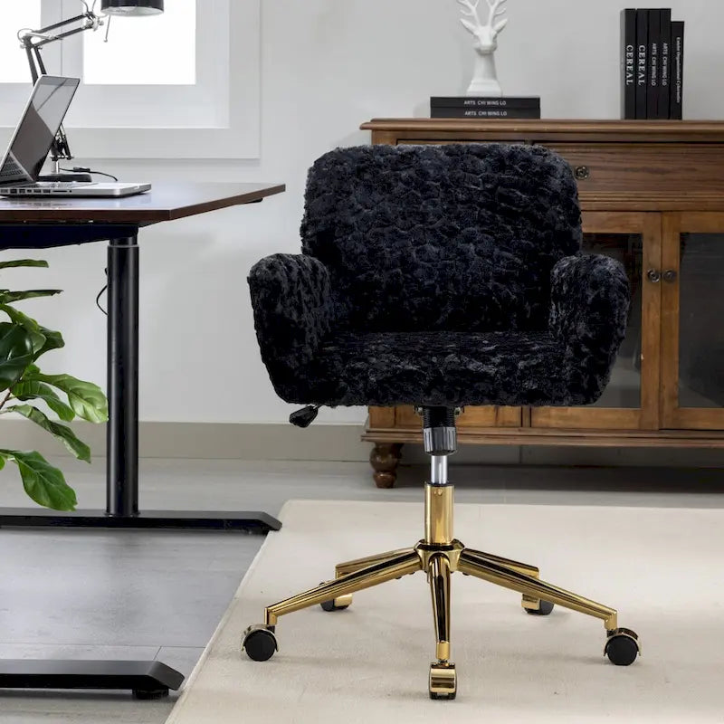 Adjustable Swivel Office Chair with Reclining Back and Padded Seat