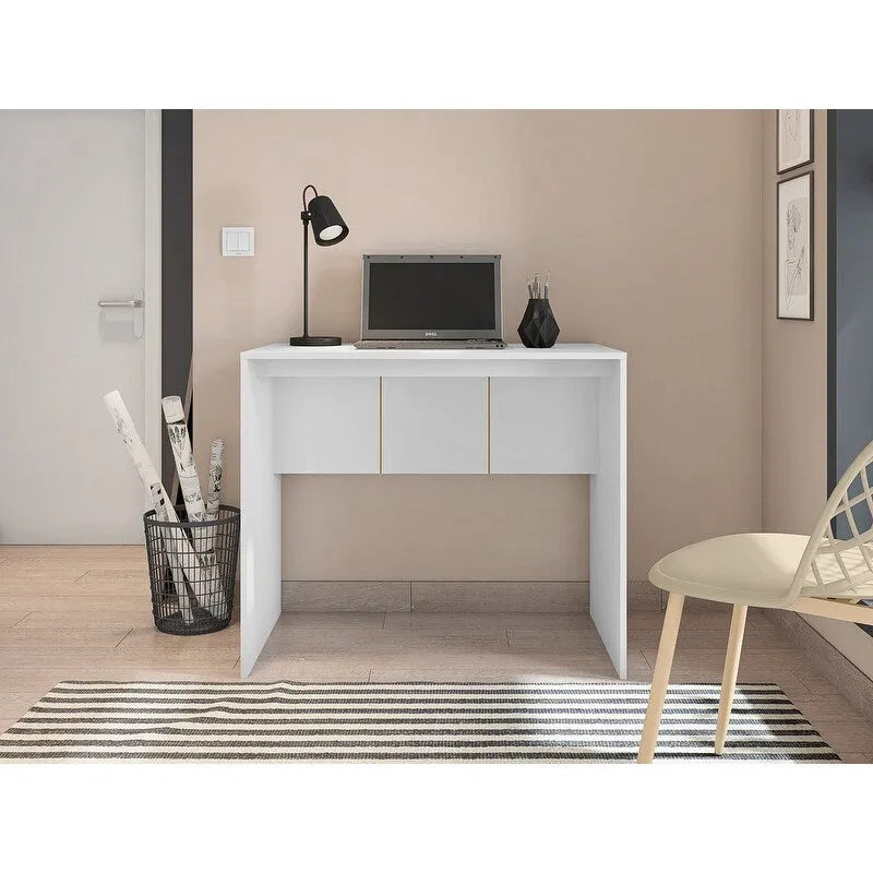 Modern Computer Desk 35-Inch Wide Home Office Study Table for Small Spaces