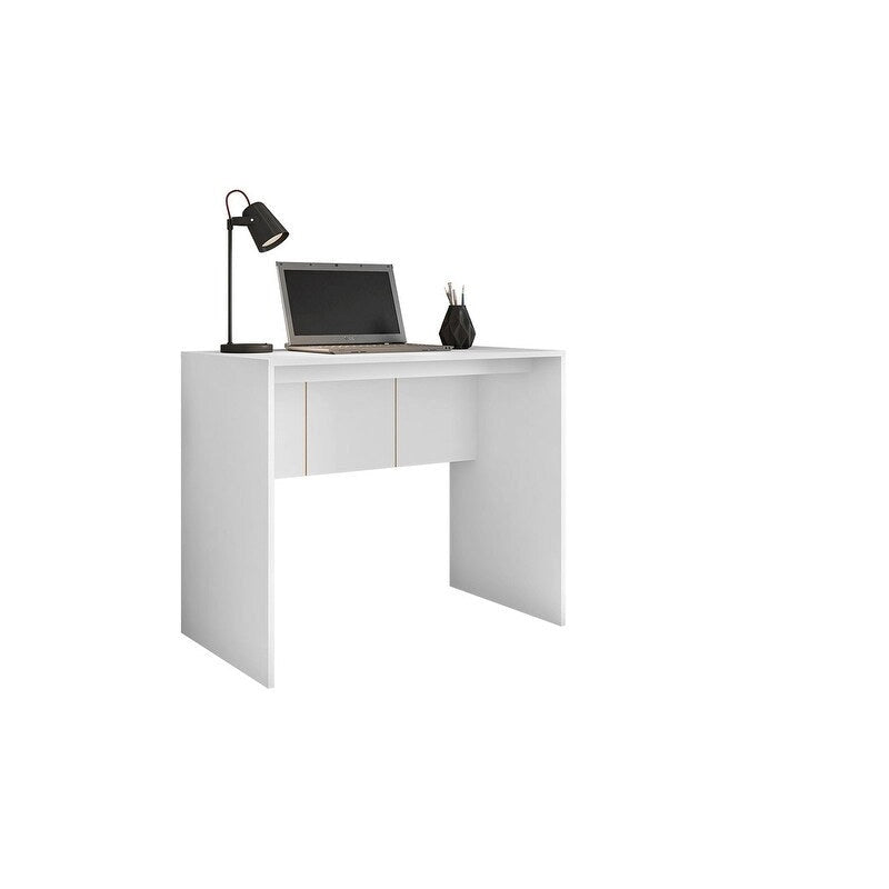 Modern Computer Desk 35-Inch Wide Home Office Study Table for Small Spaces