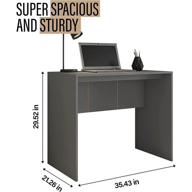 Modern Computer Desk 35-Inch Wide Home Office Study Table for Small Spaces