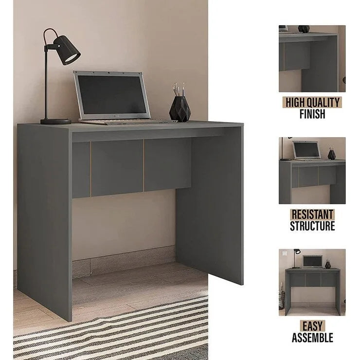 Modern Computer Desk 35-Inch Wide Home Office Study Table for Small Spaces