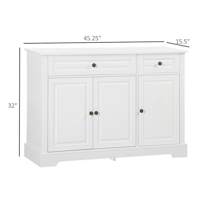 Modern Kitchen Buffet Cabinet with 2 Drawers and Adjustable Shelves