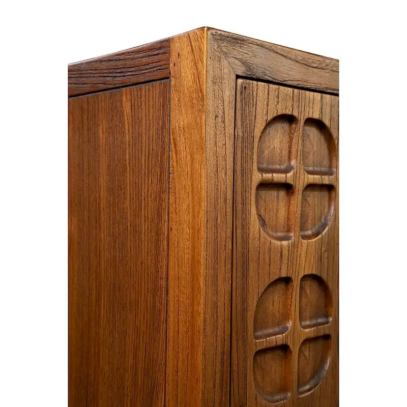 4-Door Sideboard Mid-Century Reclaimed Elm Wood Storage Cabinet