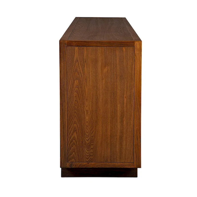4-Door Sideboard Mid-Century Reclaimed Elm Wood Storage Cabinet