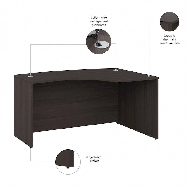 60W Right Handed L-Bow Corner Desk Shell with Cable Management