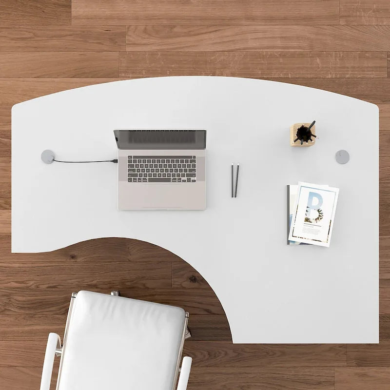 60W Right Handed L-Bow Corner Desk Shell with Cable Management